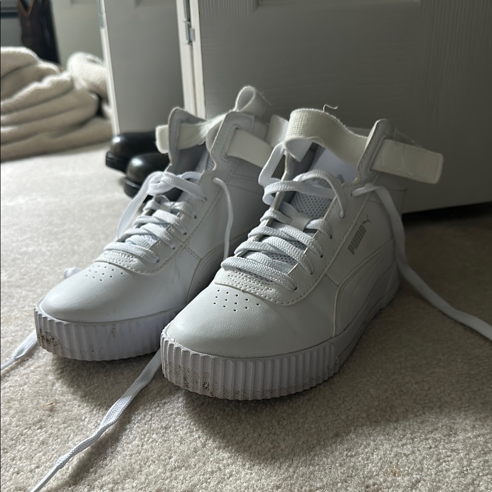 Puma White High-Top Sneakers